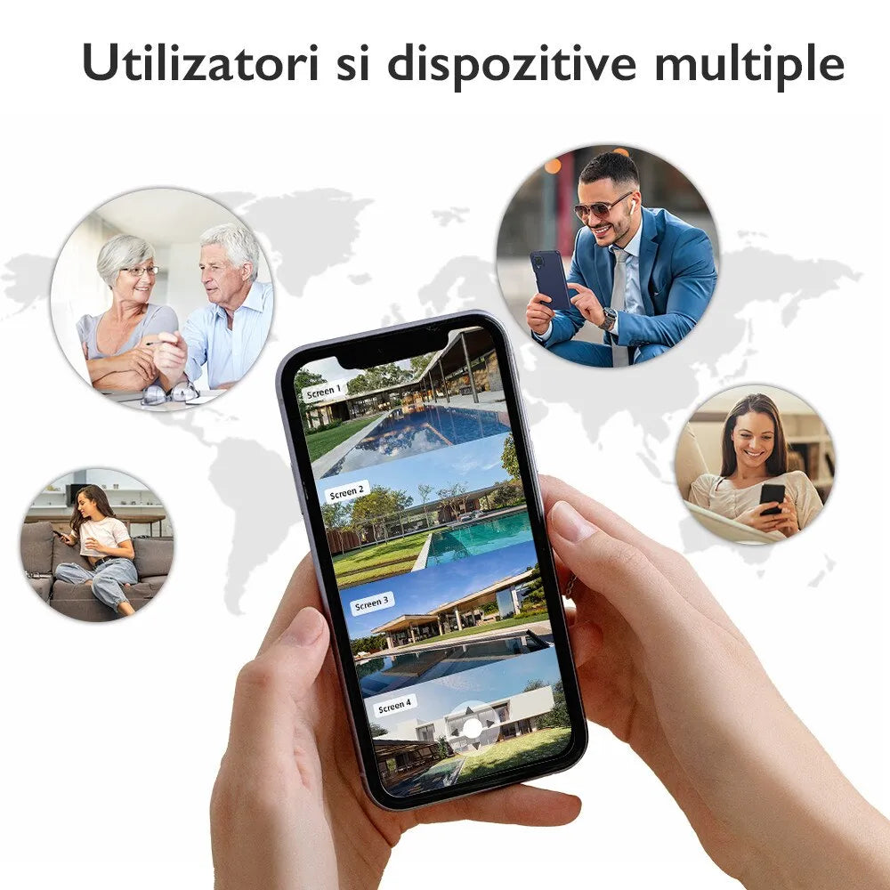 Cameră de Supraveghere Quad Wireless 20MP – Ultra HD, PTZ, Zoom 5X, Viziune Nocturnă, Comunicare Bidirecțională - imagine 3