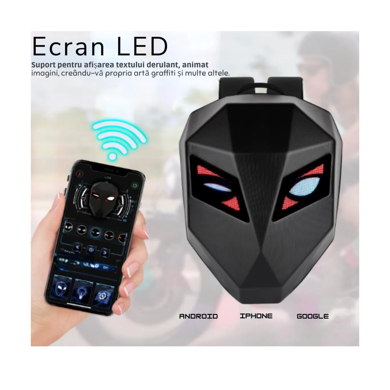 Rucsac Moto cu Ecran LED Personalizat și Multiple Moduri de Afișare - imagine 3