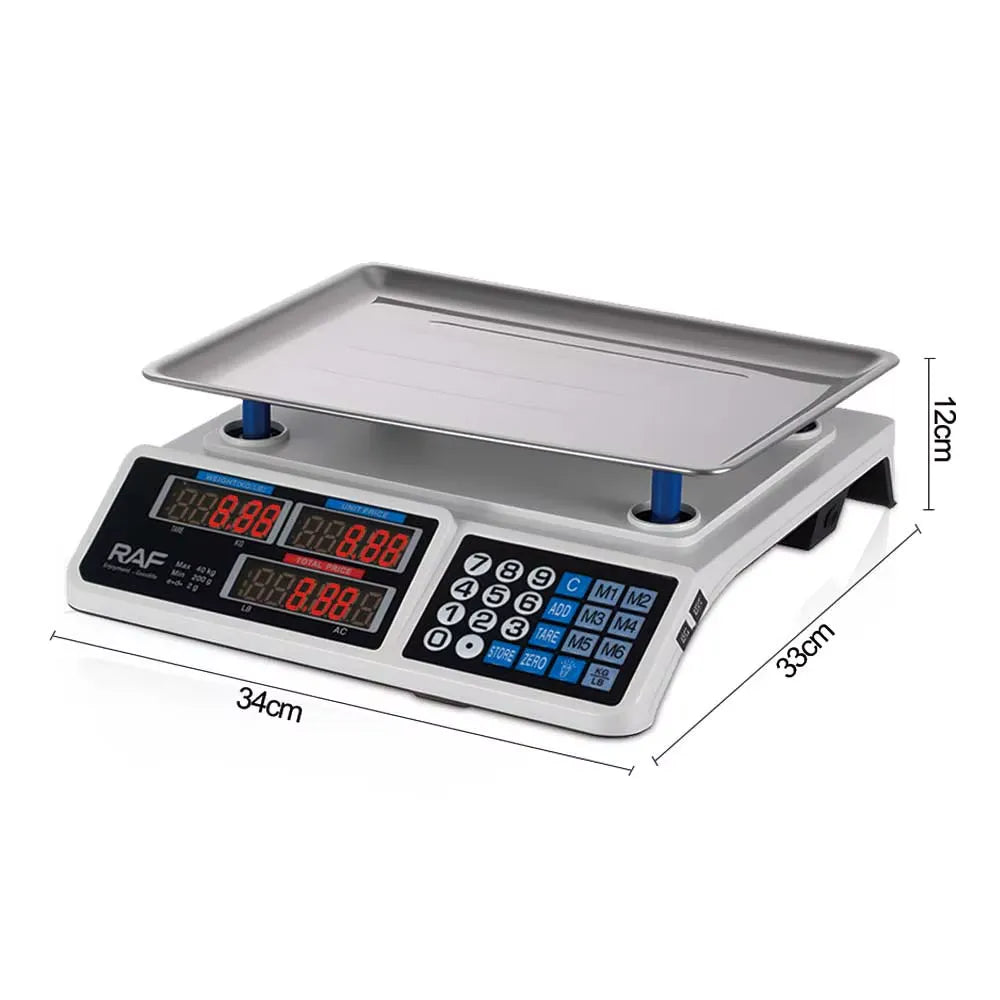 Cântar Electronic Comercial RAF 40 Kg cu Afișaj Digital - imagine 4