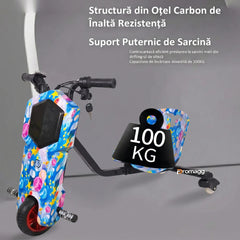 Tricicletă electrică drift 150W 36V cu Bluetooth și set protecție