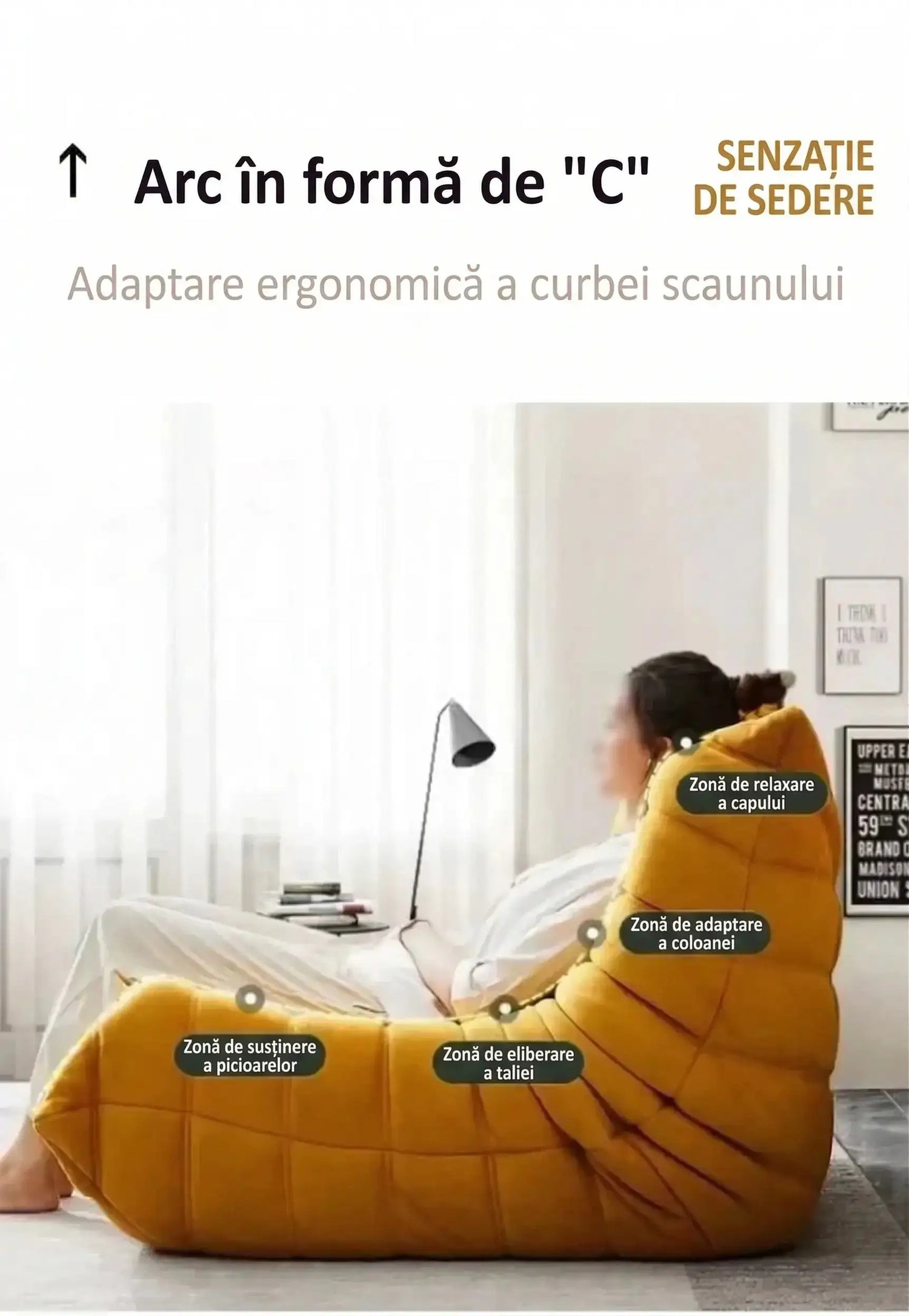 Fotoliu lazy sofa Premium Memory Foam, 87x100x70 cm, ergonomic - imagine 9