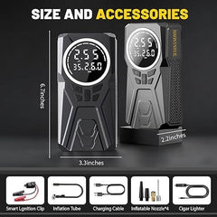 Starter auto portabil 3000A cu compresor aer si power bank multifunctional