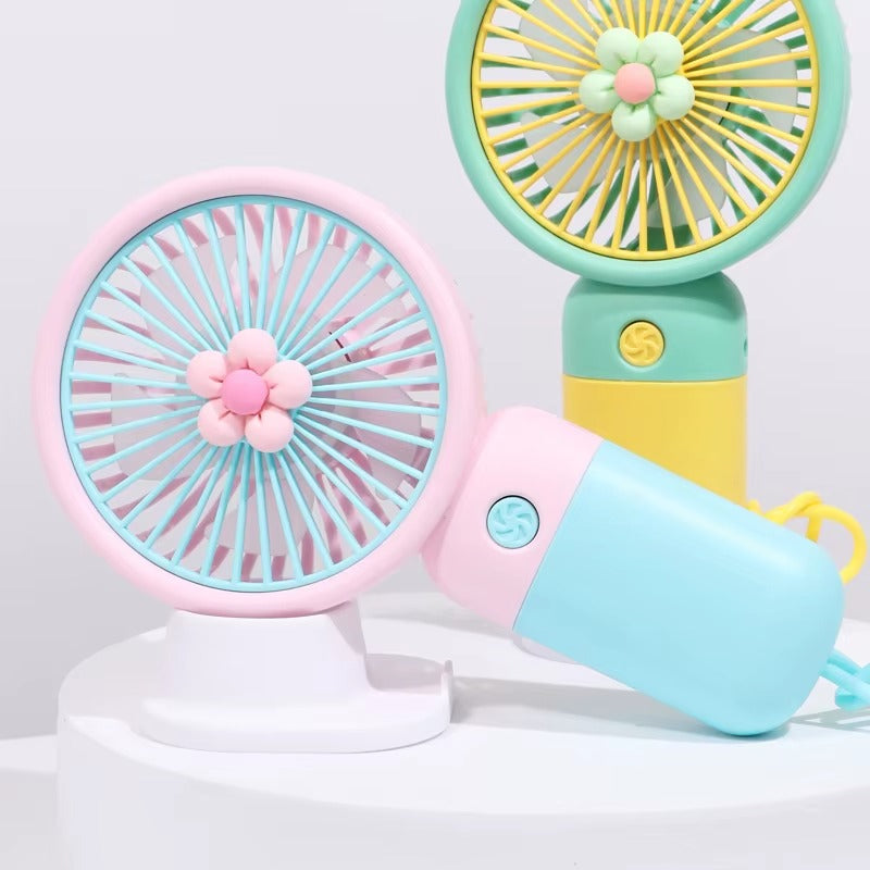 Mini Ventilator Portabil de Mână, Compact, Suport Telefon, Baterie Reîncărcabilă - imagine 5