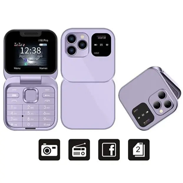 Telefon Mobil Mini cu Ecran Dublu - imagine 2