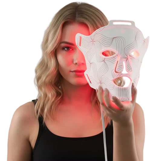 Mască Facială LED Anti-Aging Promagg, Lumină Roșie și Infraroșie
