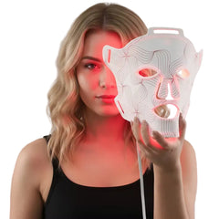 Mască Facială LED Anti-Aging Promagg, Lumină Roșie și Infraroșie
