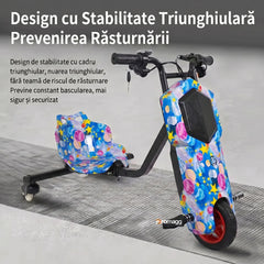 Tricicletă electrică drift 150W 36V cu Bluetooth și set protecție