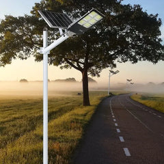 Lampă Solară Stradală cu Panou Solar și Braț de Susținere 300W