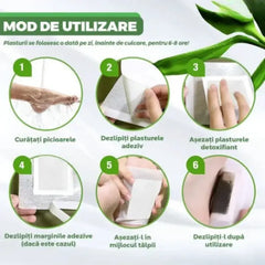 Set 100 Plasturi Detoxifianți Kinoki pentru Tălpi cu Turmalină, Vitamina C și E