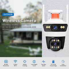 Cameră de Supraveghere Exterior WiFi cu Lentilă Dublă