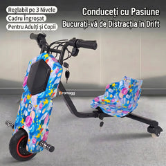 Tricicletă electrică drift 150W 36V cu Bluetooth și set protecție
