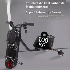 Tricicletă electrică drift 150W 36V cu Bluetooth și set protecție - Negru - imagine 3