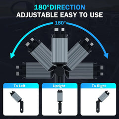 Încărcător Auto Retractabil 66W cu Starlight – Cablu USB-C + Cablu iPhone, Port USB și Port Tip-C - imagine 6