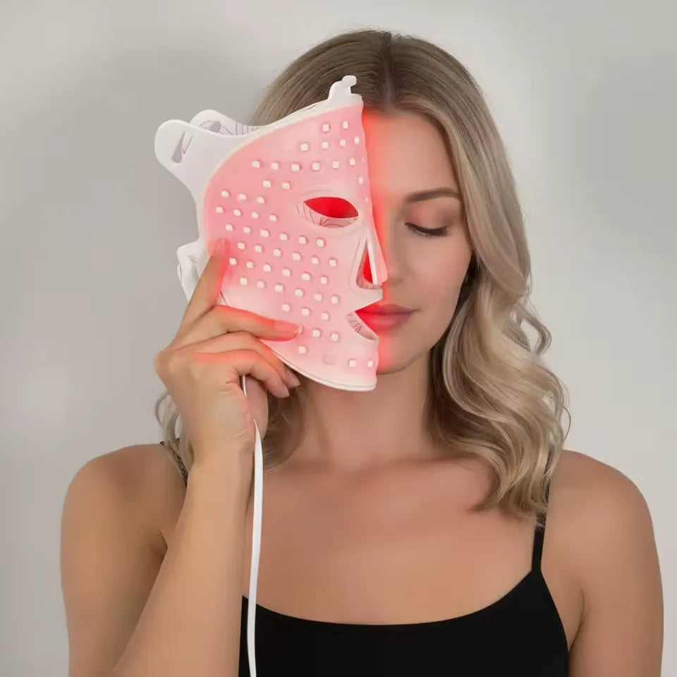 Mască Facială LED Anti-Aging Promagg, Lumină Roșie și Infraroșie - imagine 2