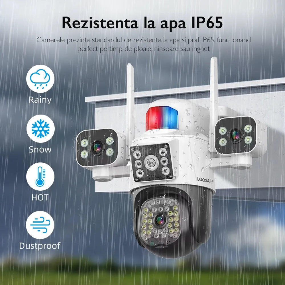 Cameră de Supraveghere Quad Wireless 20MP – Ultra HD, PTZ, Zoom 5X, Viziune Nocturnă, Comunicare Bidirecțională - imagine 6
