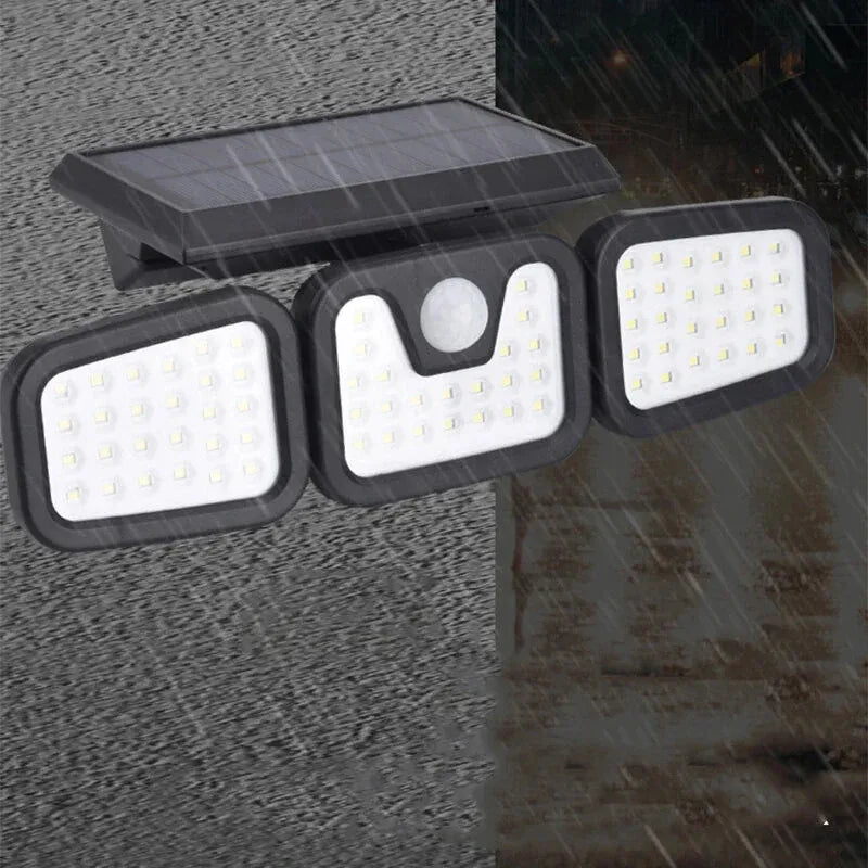 Lampă Triplă Solară de Perete cu Senzor de Mișcare - imagine 2