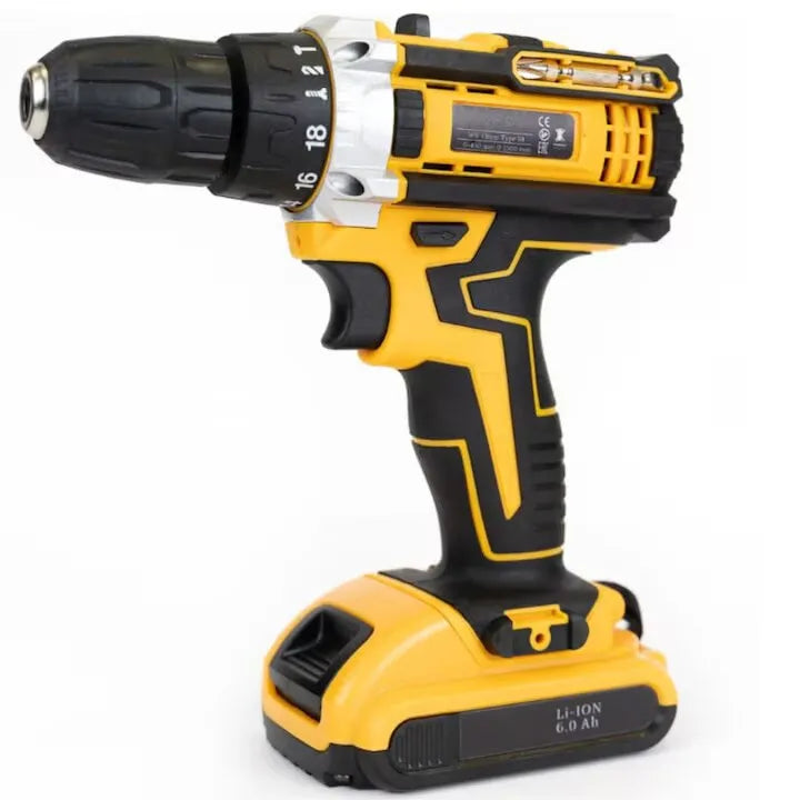 Mașină de Găurit și Înșurubat cu Percuție 48V, 500W – Cuplu 100Nm, 2 Acumulatori, 30 Accesorii - imagine 2