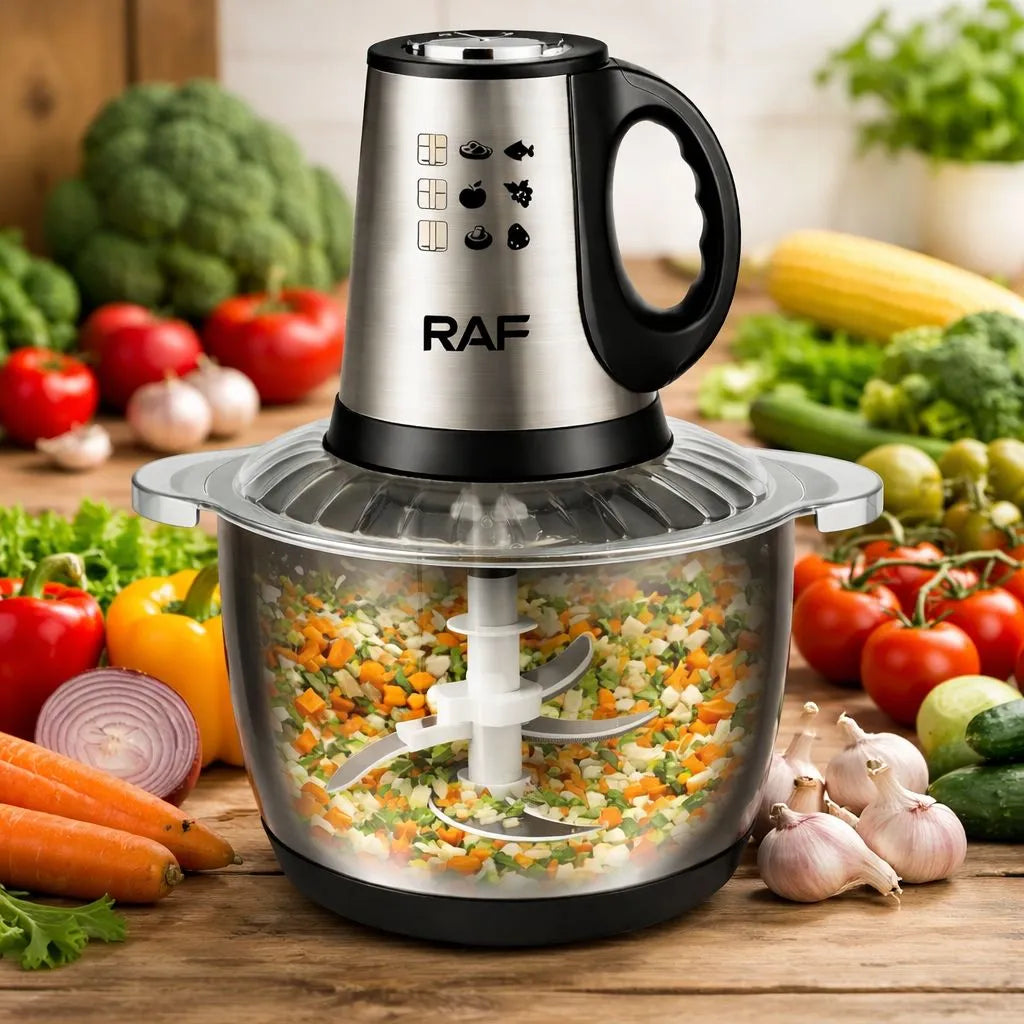 Tocător Electric Multifuncțional RAF cu Bol Inox 3L și 4 Lame Duble din Oțel Inoxidabil - imagine 6