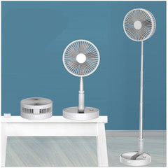 Ventilator de podea alb, ajustabil, cu funcție de pliere