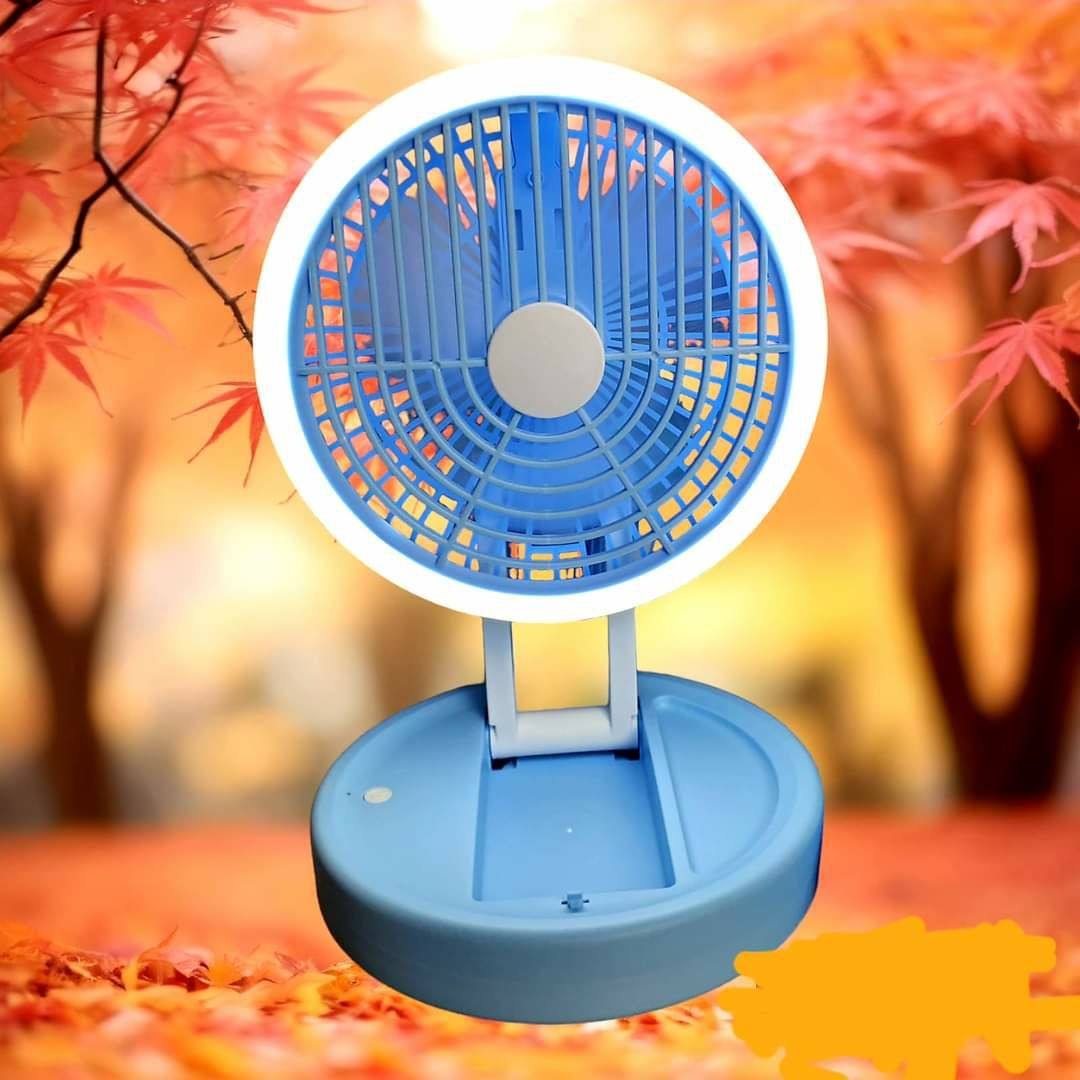 Ventilator de Masă Reîncărcabil cu Lumină LED - imagine 2