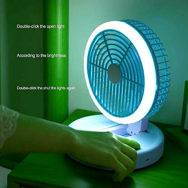 Ventilator de Masă Reîncărcabil cu Lumină LED - imagine 4