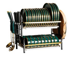 Scurgator Vase Bucătărie Etajat cu 2 Niveluri pentru Organizare Eficientă