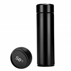 Recipient termoizolant cu capac smart, afișaj digital și filtru din oțel inoxidabil.