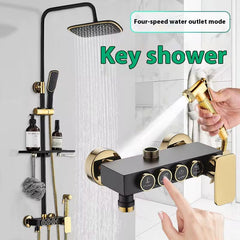 Set de Duș Modern cu Suport Culisant și Cap de Duș Tip Ploaie