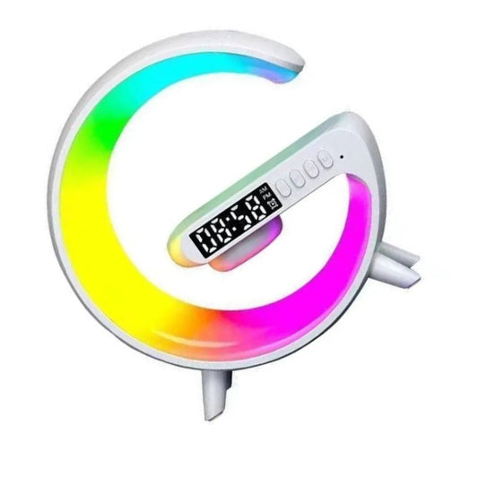 Boxa Multifunctionala G, Lampa LED RGB Smart,cu ceas, Boxa Bluetooth, Incarcator Telefon Wireless, Lumina RGB - Promagg.ro