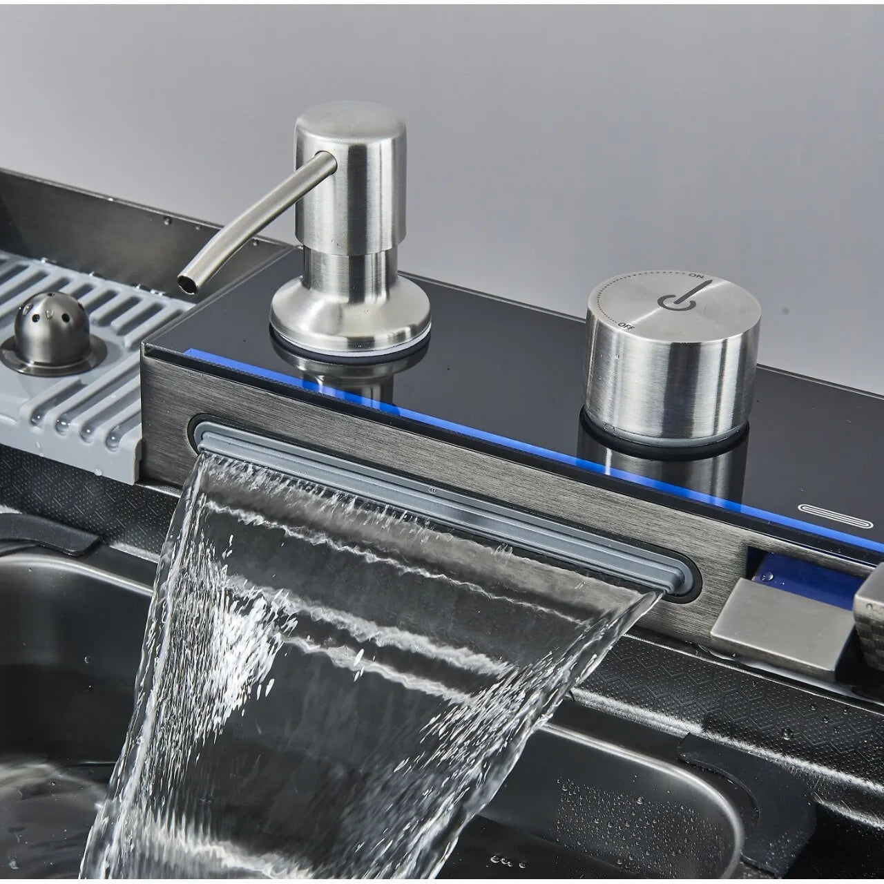 Chiuveta Multifunctionala cu 2 Cascade cu Accesorii Incluse, Afisaj Digital a Temperaturii si Robinet Cascada - imagine 2
