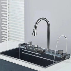 Chiuveta Multifunctionala cu 2 Cascade cu Accesorii Incluse, Afisaj Digital a Temperaturii si Robinet Cascada - imagine 11