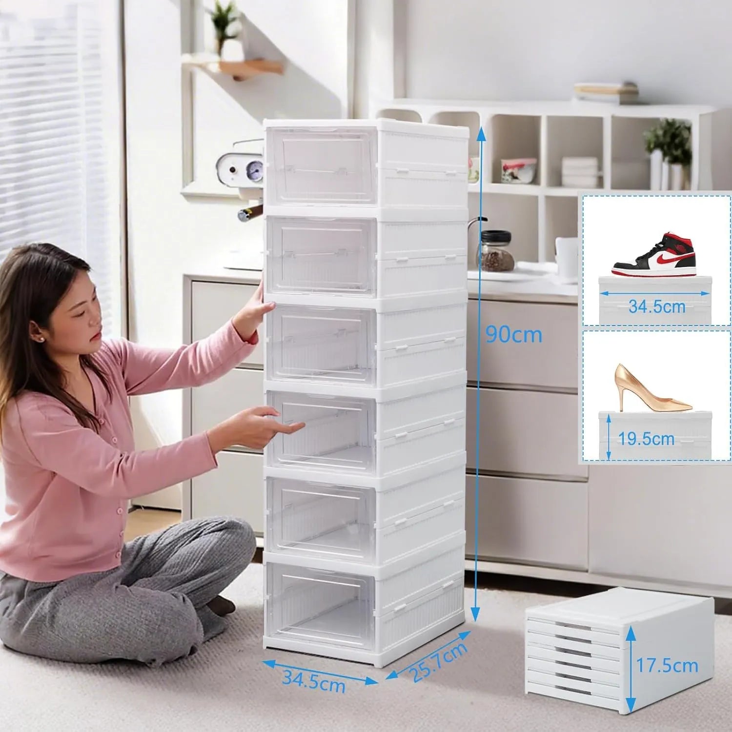 Organizator Pliabil cu Ușiță Transparentă Magnetică - 6 niveluri - imagine 2