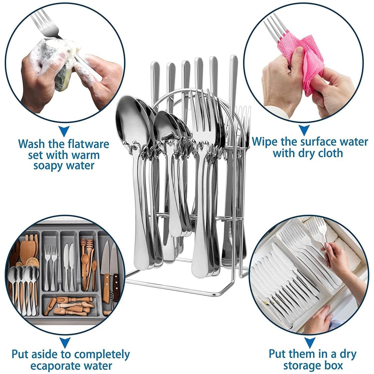 Set Tacâmuri din Inox 24 Piese pentru 6 Persoane - imagine 5