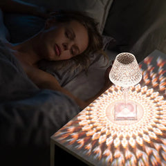 Veioză LED cu Atingere, Acrilic Transparent, Reglabilă, Reîncărcabilă USB