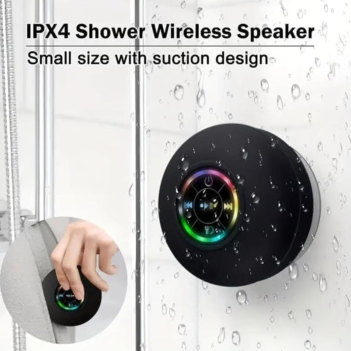 Boxă Bluetooth Impermeabilă pentru Duș cu Iluminare LED - imagine 2