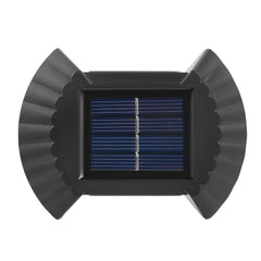 Set 4 Aplice Solare LED pentru Perete, Iluminare Bidirecțională, 8 LED-uri, IP65, Lumină Alb Cald
