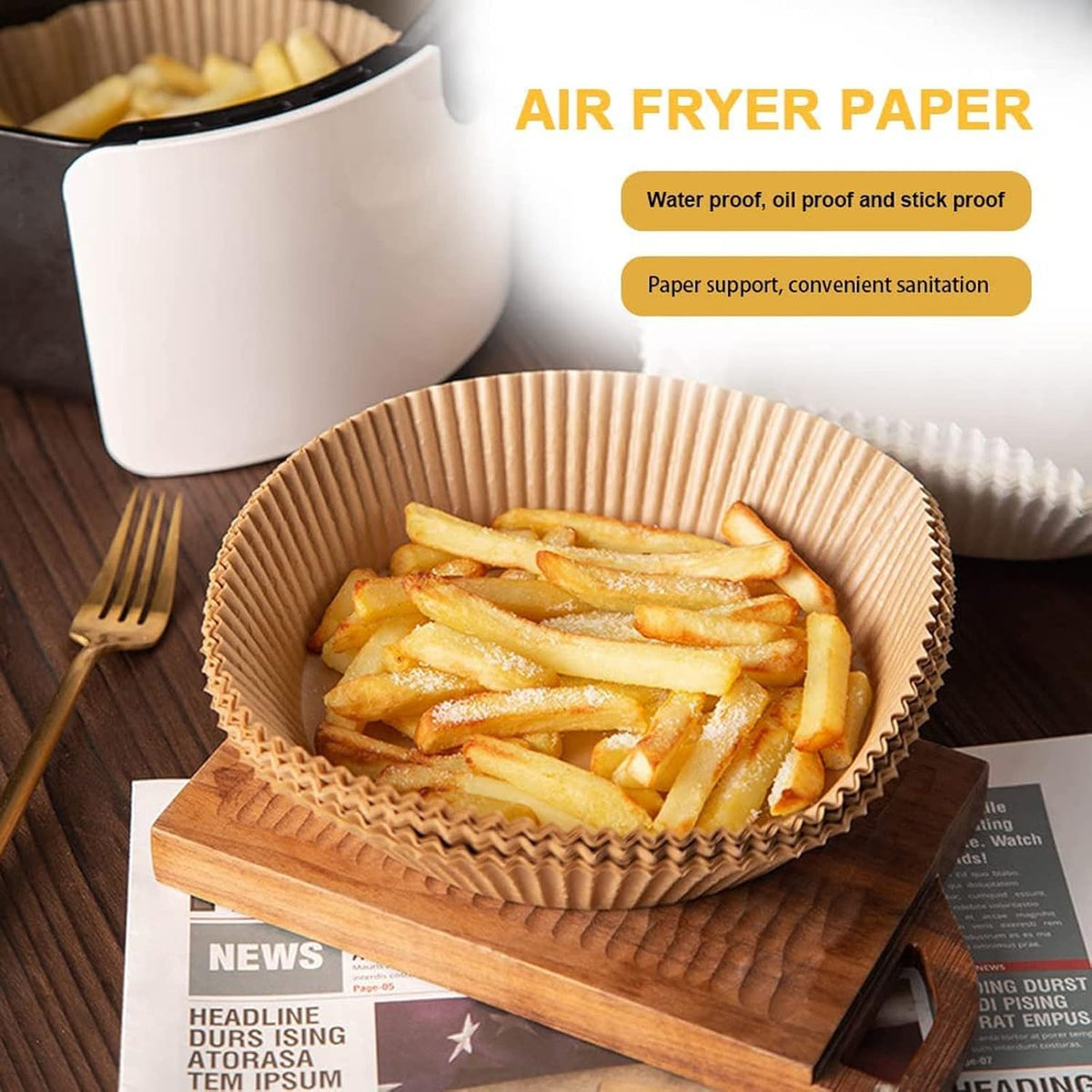 Set Folii pentru Air Fryer – Hârtie de Copt Antiaderentă - imagine 2