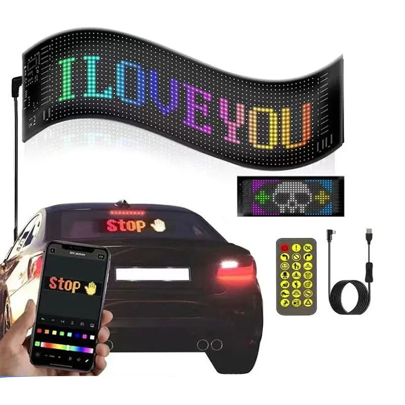 Ecran LED Flexibil pentru Mașină 10 x 35 cm - imagine 3