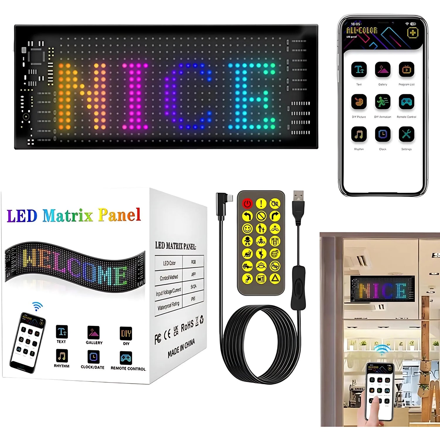 Ecran LED Flexibil pentru Mașină 10 x 35 cm - imagine 4