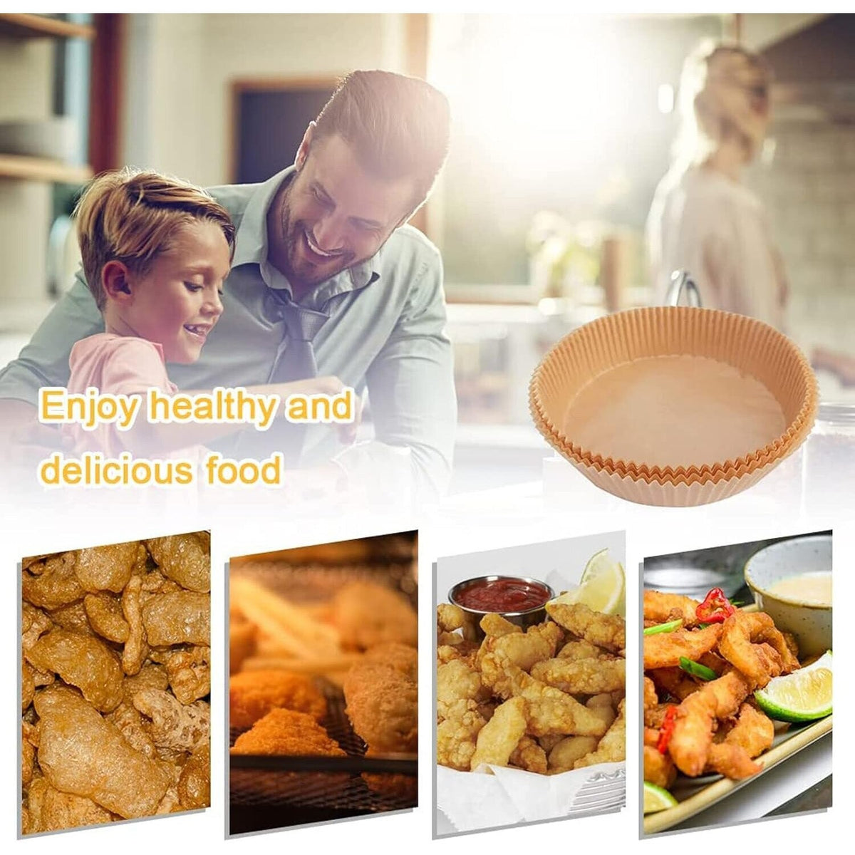 Set Folii pentru Air Fryer – Hârtie de Copt Antiaderentă - imagine 5