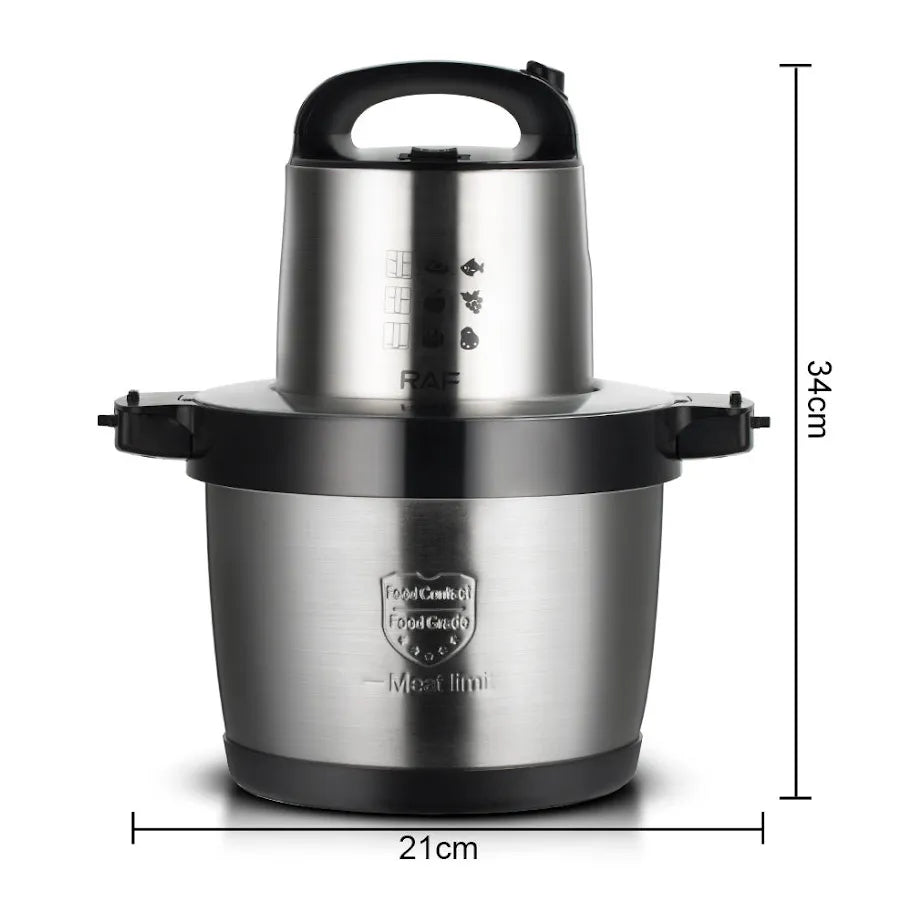 Tocător Electric Profesional RAF cu Bol Inox și Lame din Oțel Inoxidabil - imagine 6