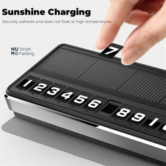Suport Număr de Telefon Auto cu Încărcare Solară, Afișaj LED, Număr Temporar Parcare, Rotativ - imagine 3