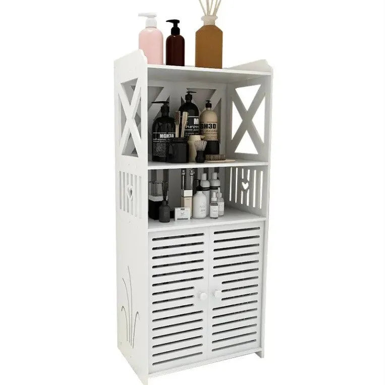 Dulap baie impermeabil 90cm cu rafturi deschise alb - imagine 5