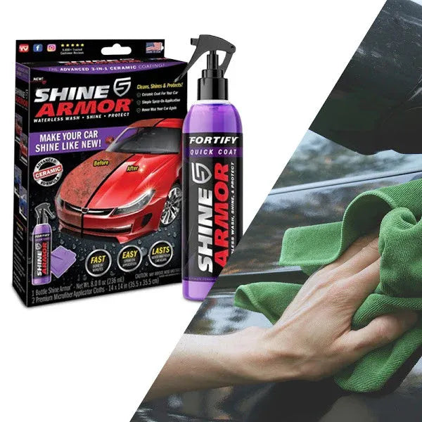 Kit Întreținere Auto 3 în 1 – Ceară Lichidă Shine Armor 236 ml + Lavetă Microfibră - imagine 4