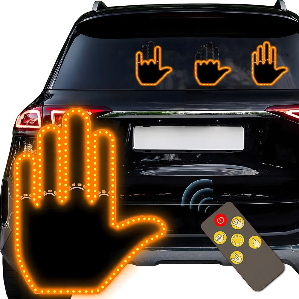 Semn LED Auto cu Telecomandă Tip Mână - imagine 5