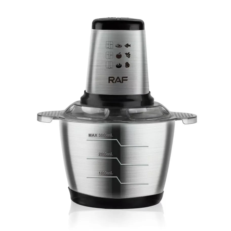 Tocător Electric Profesional RAF cu Bol Inox 3L și Lame din Oțel Inoxidabil - imagine 2