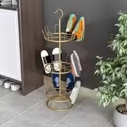 Suport Rotativ pentru Pantofi cu 3 Niveluri pentru Organizare și Uscare