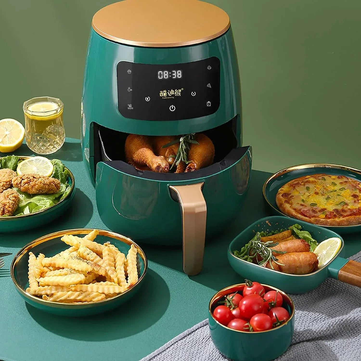 Friteuză cu Aer Cald 6L – 2400W, Touch LCD, Gătit Sănătos fără Ulei - imagine 2
