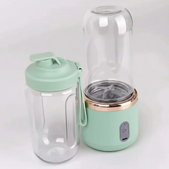 Mini Blender Portabil Electric cu Acumulator, 2 Recipiente, 6 Lame 3D, 400 ml, 40W