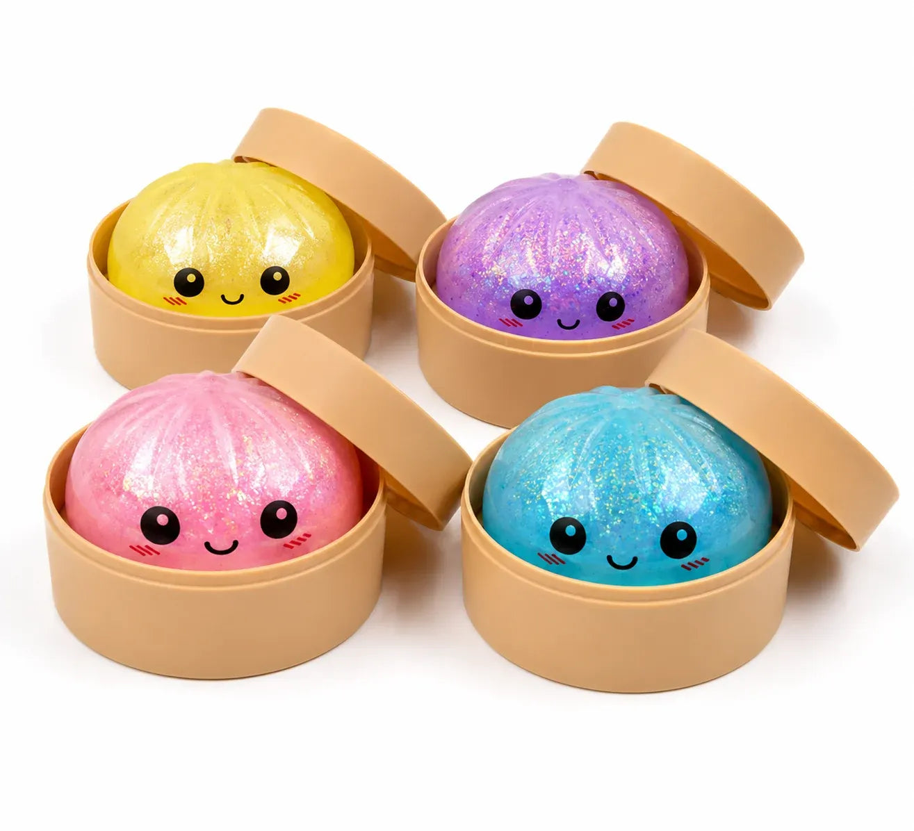Jucărie Antistres Squishy Giant Dumpling cu Glitter și Bol - imagine 3